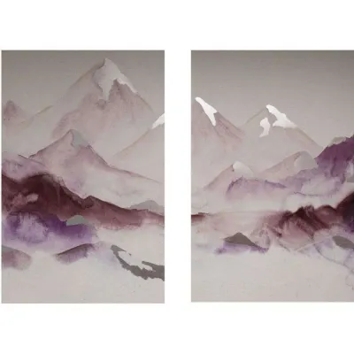 Mint Homeware Mountains 2 With Foil And Gel Hand paint