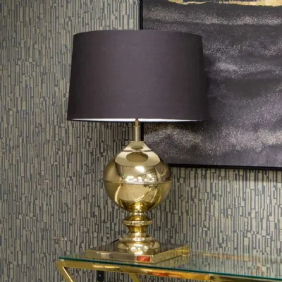 Mint Homeware Table Lamp Gold with Black Shade