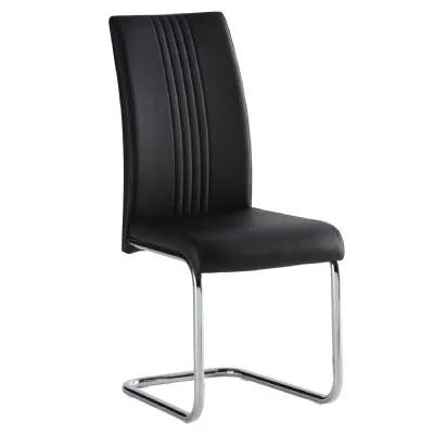 Leather and Chrome Dining Chairs