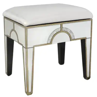Dressing Table Stool Mirrored Glass