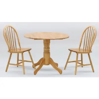 Maddie Natural Rubberwood Drop Leaf Table And 2 Chairs