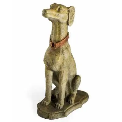 Large Rustic Stone Outdoor Dog Statue