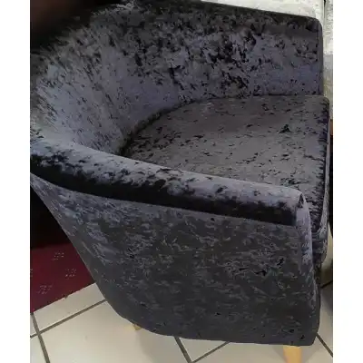 Black Brushed Velvet Tub Chair