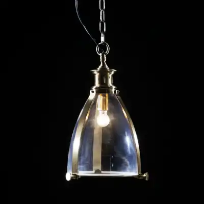 Brass Metal Glass Lantern Pendant Light