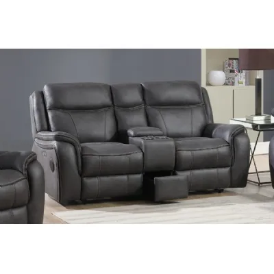 Charcoal Fabric Electric Reclining 3 Seater Sofa