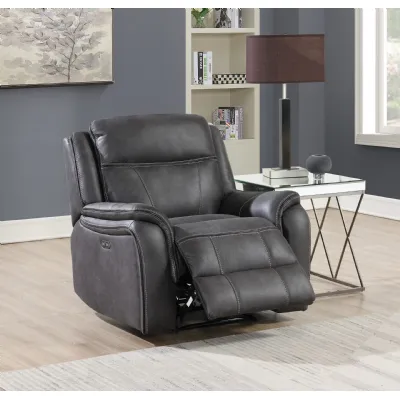 Charcoal Fabric Electric Reclining Armchair