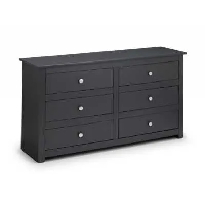 Chest of 6 Drawers Anthracite Grey Painted Modern Bedroom Furniture