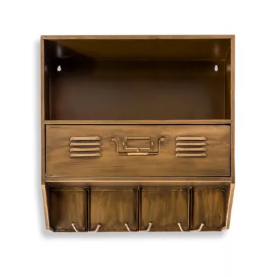 Brushed Antique Gold Metal Wall Unit