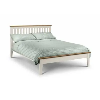 Ivory Painted Oak Bed Frame Double 135cm 4ft6in Two Tone Shaker Style