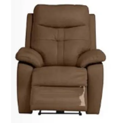 Brown Italian Leather Electric Recliner Armchair