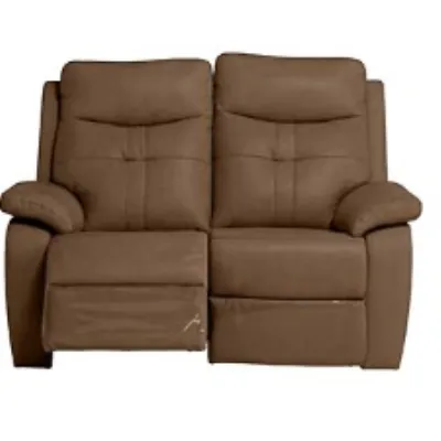 Brown Italian Leather Electric 2 Seater Recliner Sofa