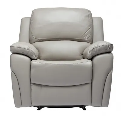 Leather Recliner Chair in Light Grey, Black or Sky Blue