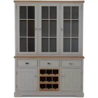 Newbury Oak And Grey Painted Large Glazed Dresser