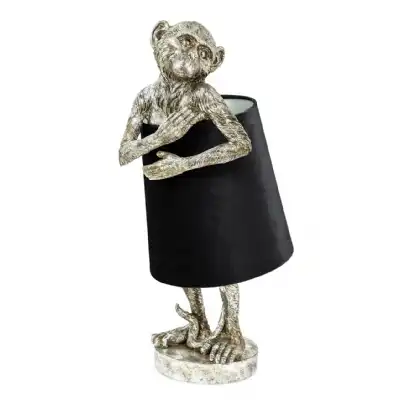 Silver Bashful Monkey Table Lamp