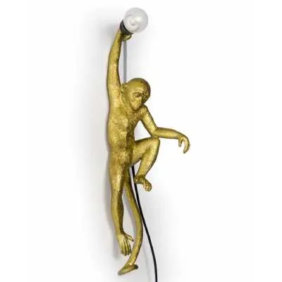 Antique Gold Climbing Monkey Wall Lamp