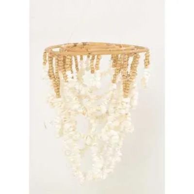 Wood And Shell Decorative Chandelier