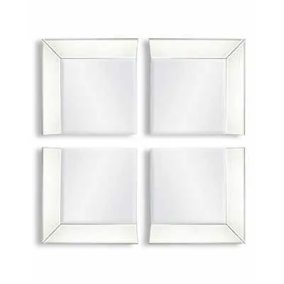 Square 4 Corners Glass Framed Wall Mirror Set