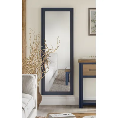 Splash of Blue Extra Long Wall Mirror (Hangs Landscape And Portrait)