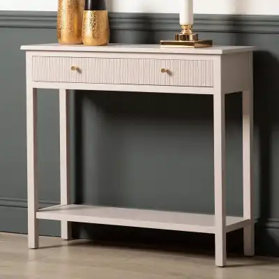Matt Grey Painted 2 Drawer Console Table with Lower Shelf