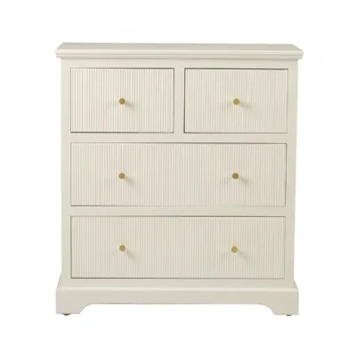 Lindon 4 Drawer Chest Cabinet White With Gold Handles
