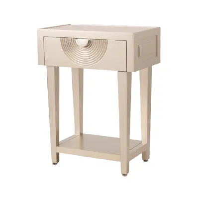 Elon 1 Drawer Telephone Table Gold With Gold Mirror Top And Silver Handles