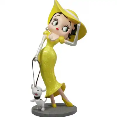 Betty Boop Walking Pudgy Yellow Glitter Dress