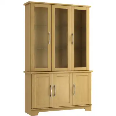 Lichfield Oak or Cashmere 3 Door Glazed Dresser