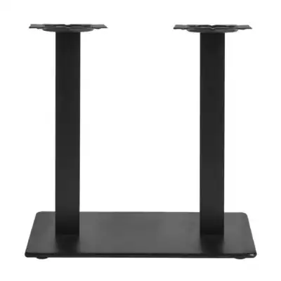 Dining Table Double Rectangular Base in Black Metal