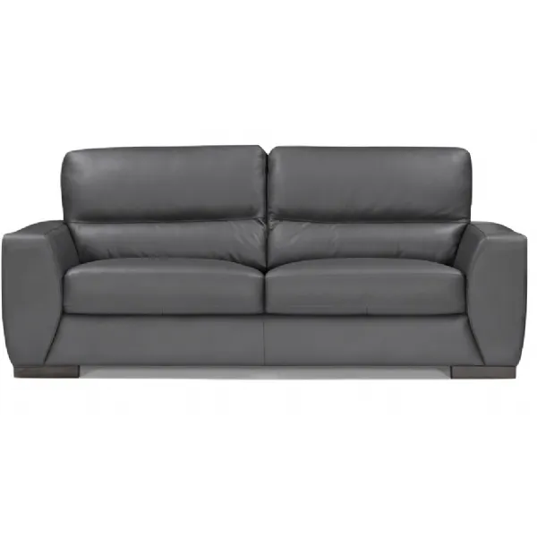 Moon Grey Italian Leather 3 Seater Sofa