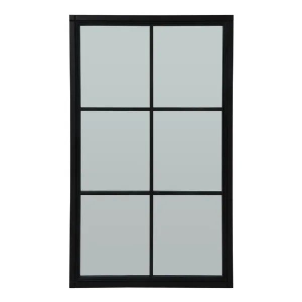 Black Wood Large Window Mirror