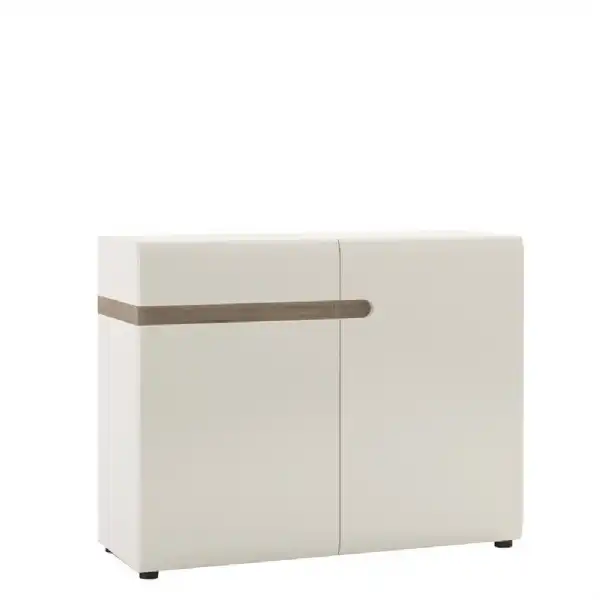 Living 1 drawer 2 door sideboard in white With an Truffle Oak Trim