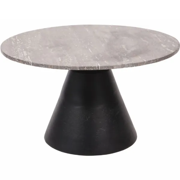 Clifton II Charcoal Black and Dark Travertine Coffee Table Large 75cm