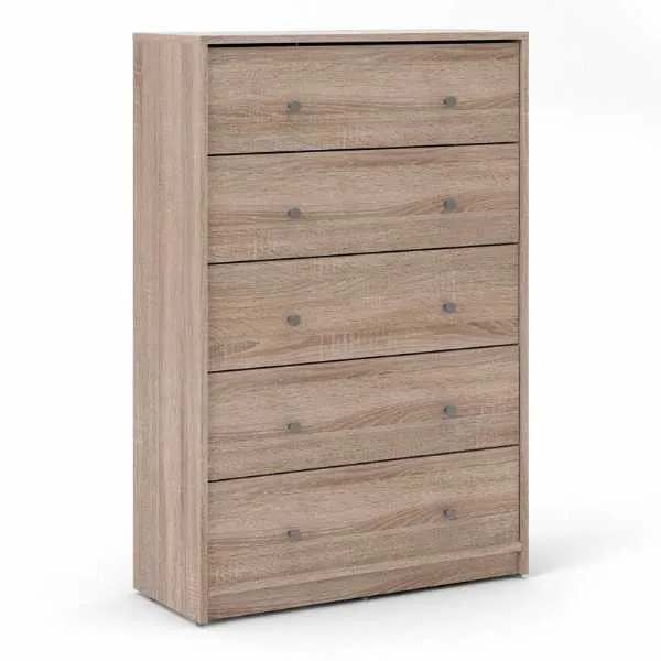 Chest of 5 Drawers in Truffle Oak