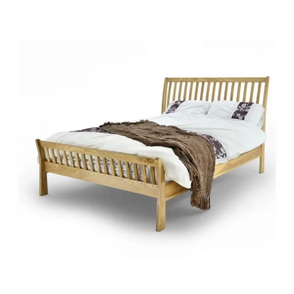 Solid Oak Curved Sleigh Bed 4ft 6
