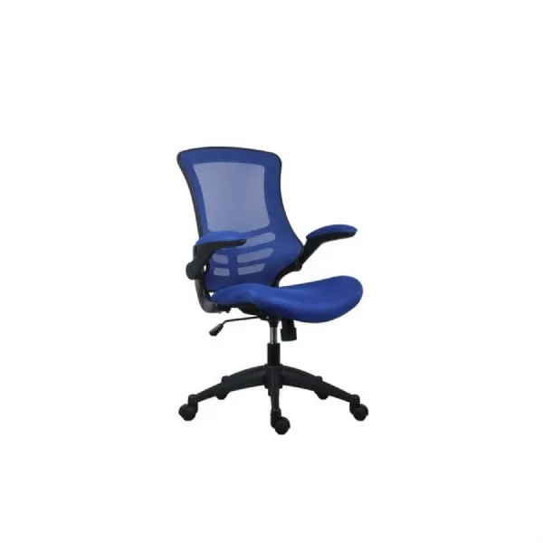 Mesh Back Fabric Office Chair with Folding Arms