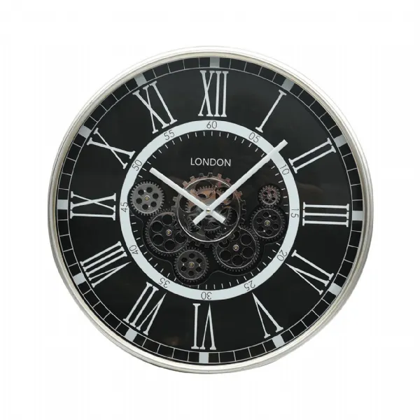 53. 5cm Antique Grey Gears Wall Clock