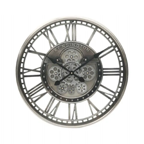 53. 5cm Nickel Gears Wall Clock