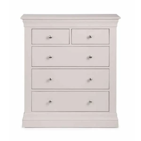 Clermont 3+2 Drawer Chest Light Grey