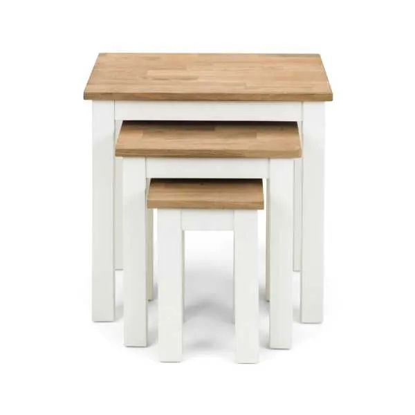 Coxmoor Nest Of 3 Tables Ivory And Oak