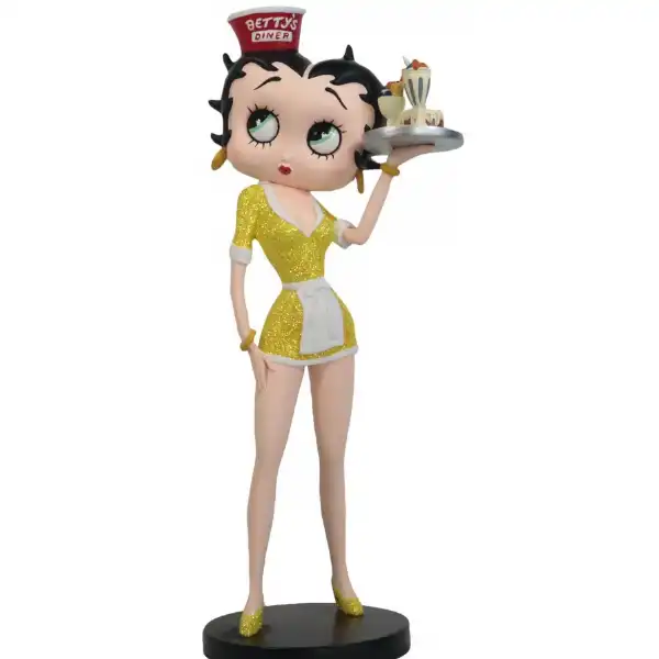 Betty Boop Diner Waitress Yellow Glitter
