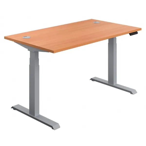 Sit Stand Beech Office Desk 180 x 80cm