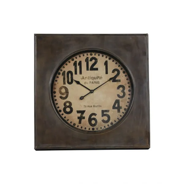 Large Square Industrial Antiquite De Paris Wall Clock