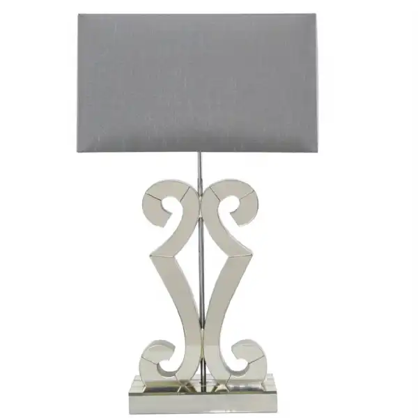 Gold Glass Table Lamp Grey Shade