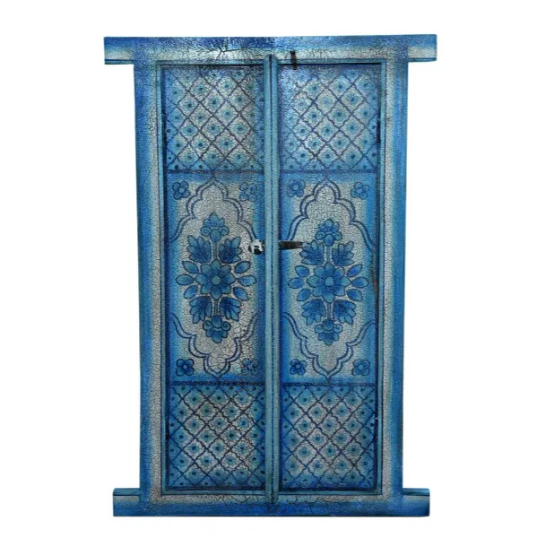 Blue Floral Decorative Hand Painted Window Shutters
