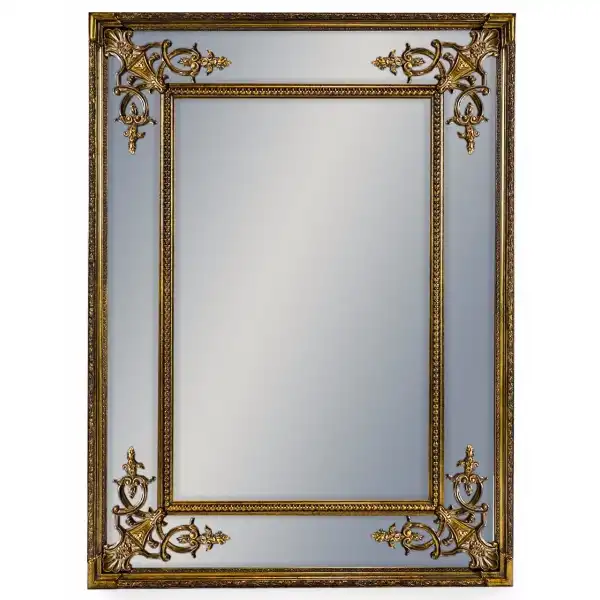 Large Gold Ornate Carved Rectangular Wall Mirror