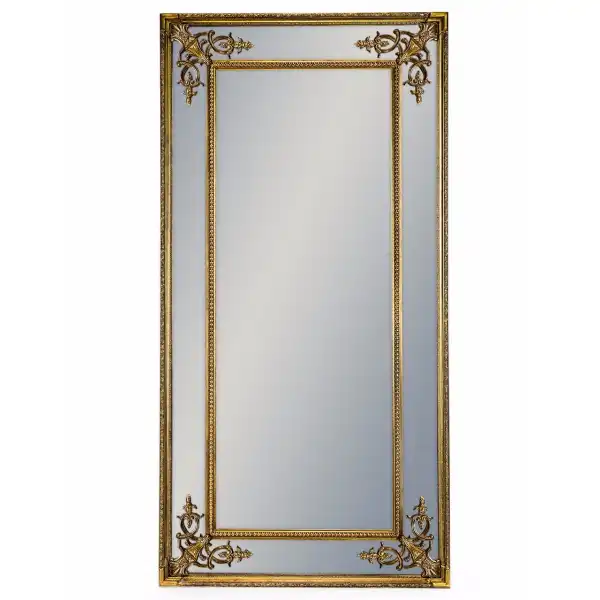 Tall Gold Framed Ornate Wall Mirror