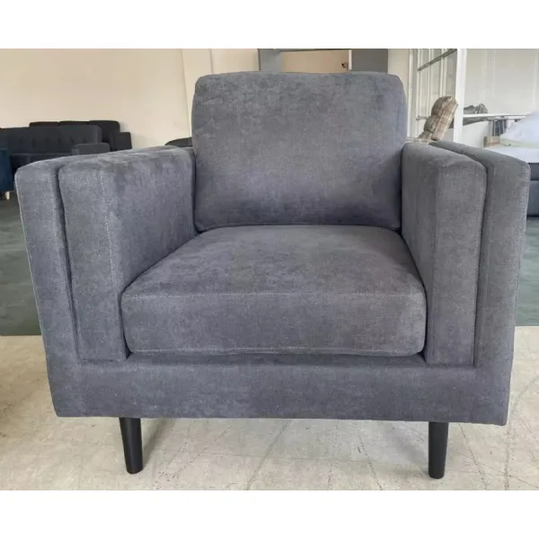 1 Seater Armchair in Crib 5 Charcoal Grey Fabric