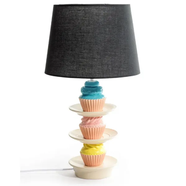 Stack Of Cupcakes Table Lamp With Black Shade