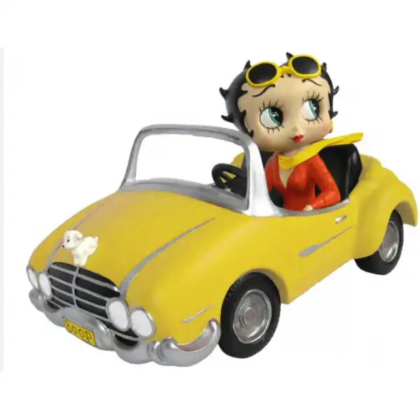 Betty Boop in Yellow Sports Car