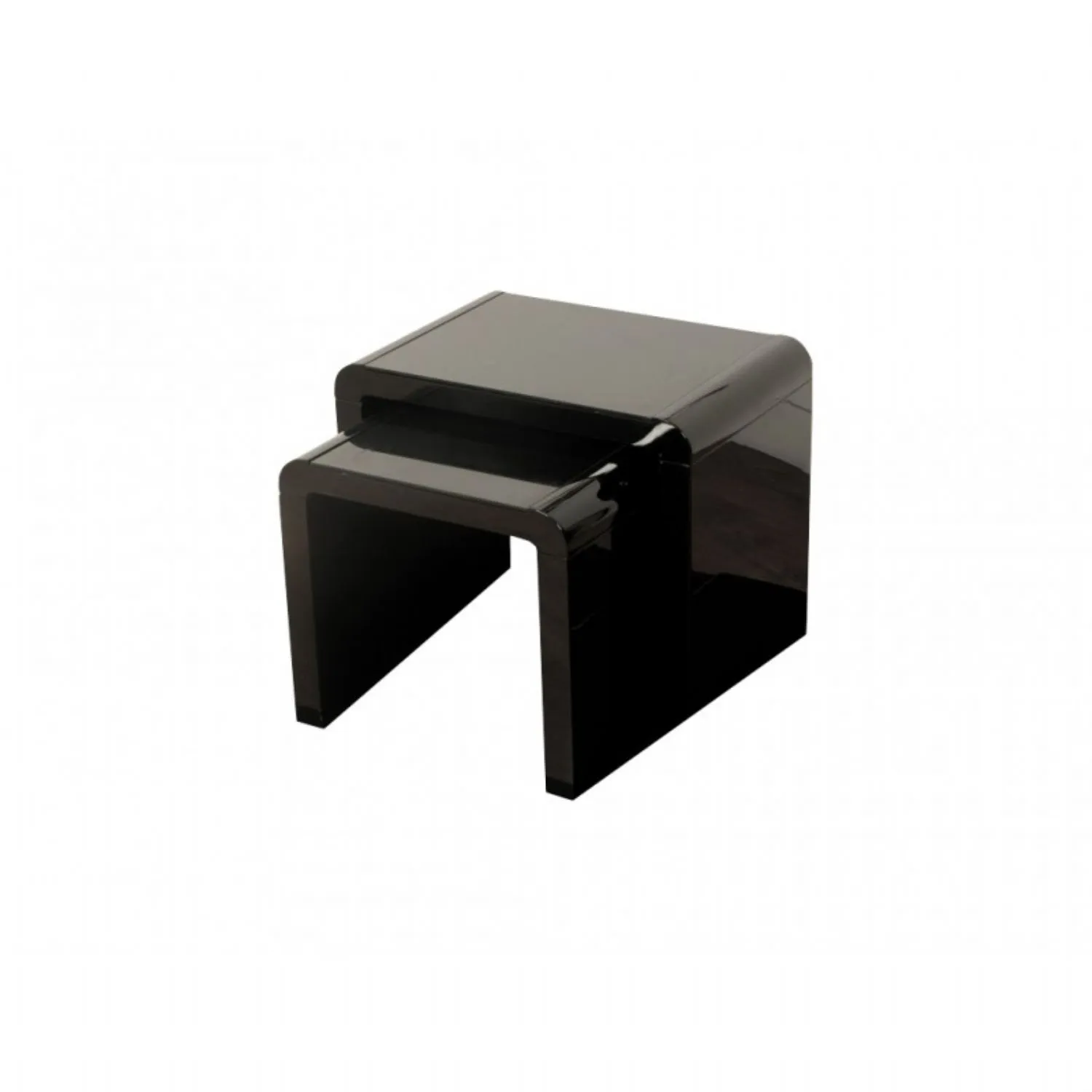 Black Gloss 2 Piece Nest Of Tables
